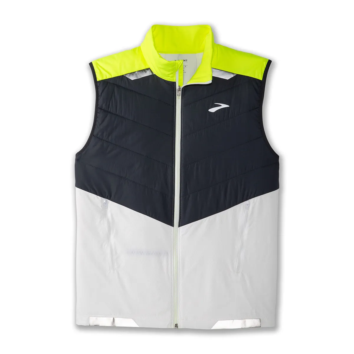 Brooks Visible Insulated Vest for Men - White/Asphalt/Nightlife