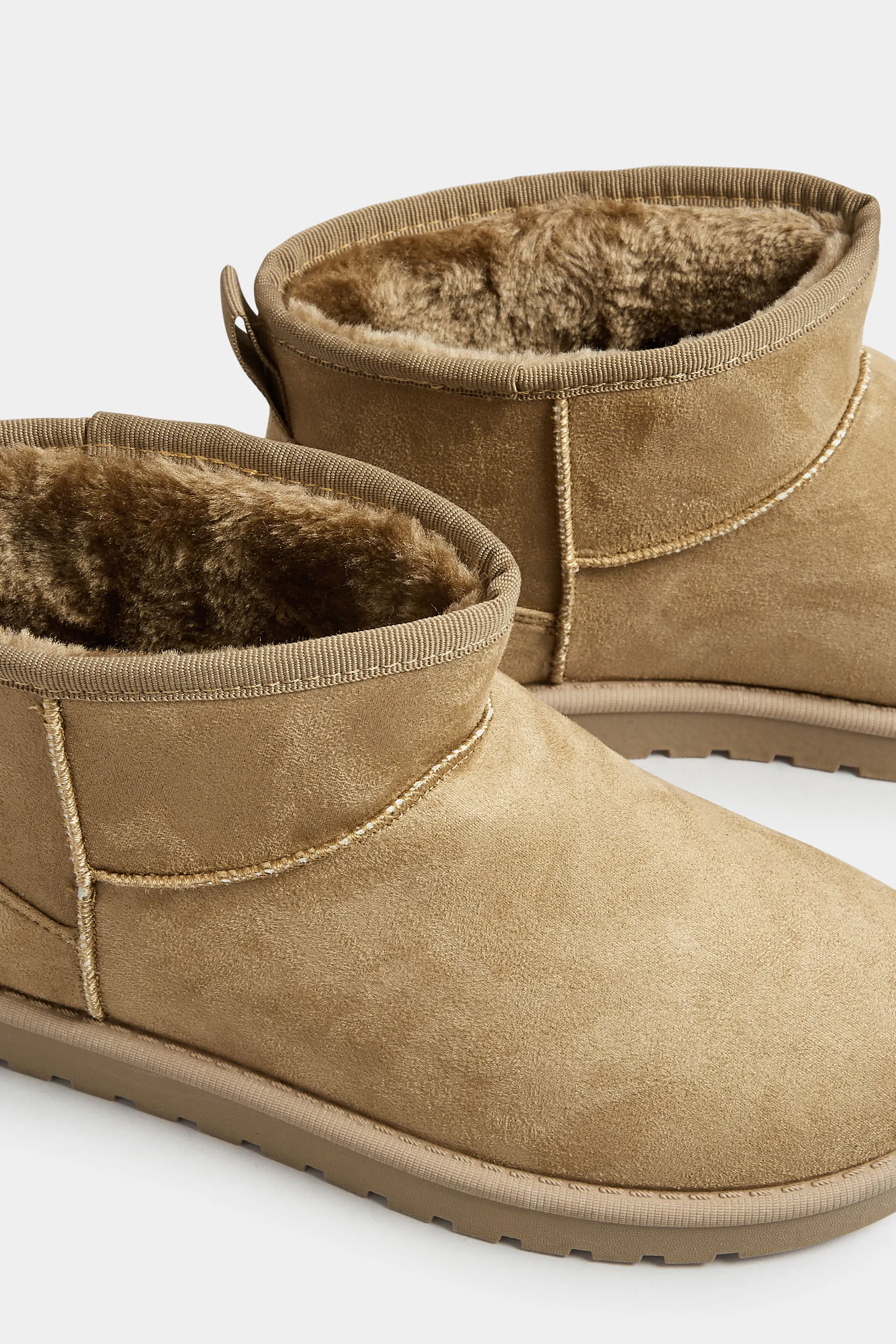 Brown Faux Fur Ankle Boots - Extra Wide EEE Fit