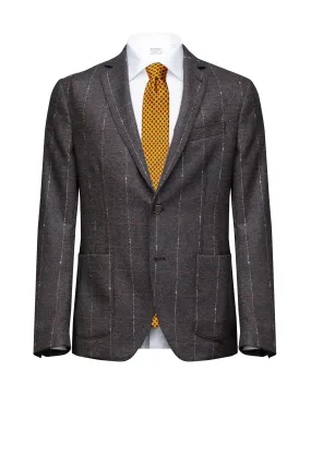 Brown Windowpane Wool Blazer