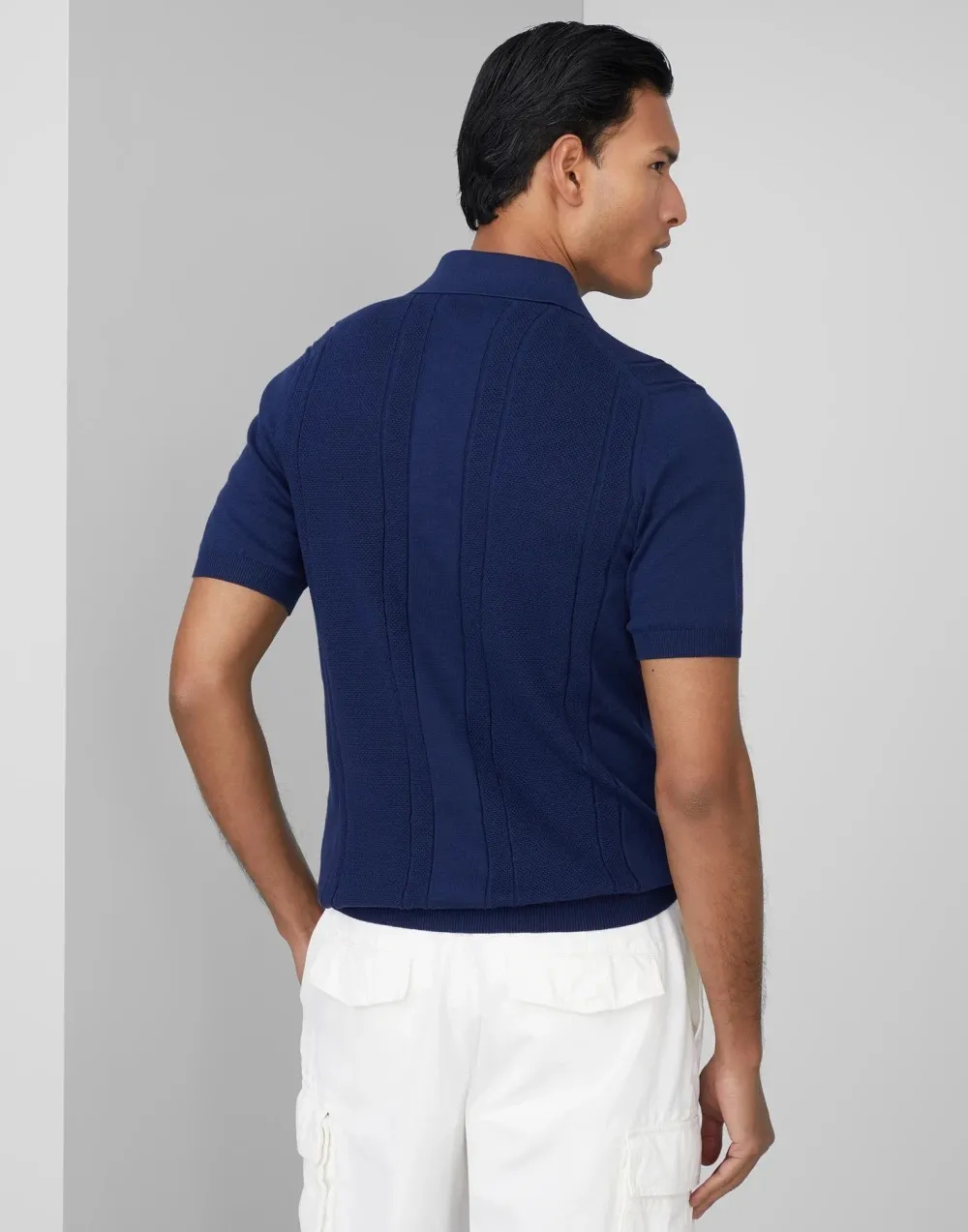 Brunello Cucinelli Cable Knit Polo Shirts - Blended Fabrics, Plain Knitted