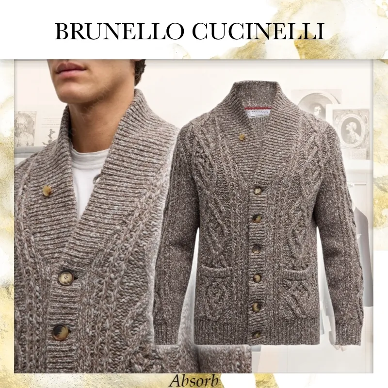 Brunello Cucinelli Cable Knit Wool Cashmere Vests & Gillets