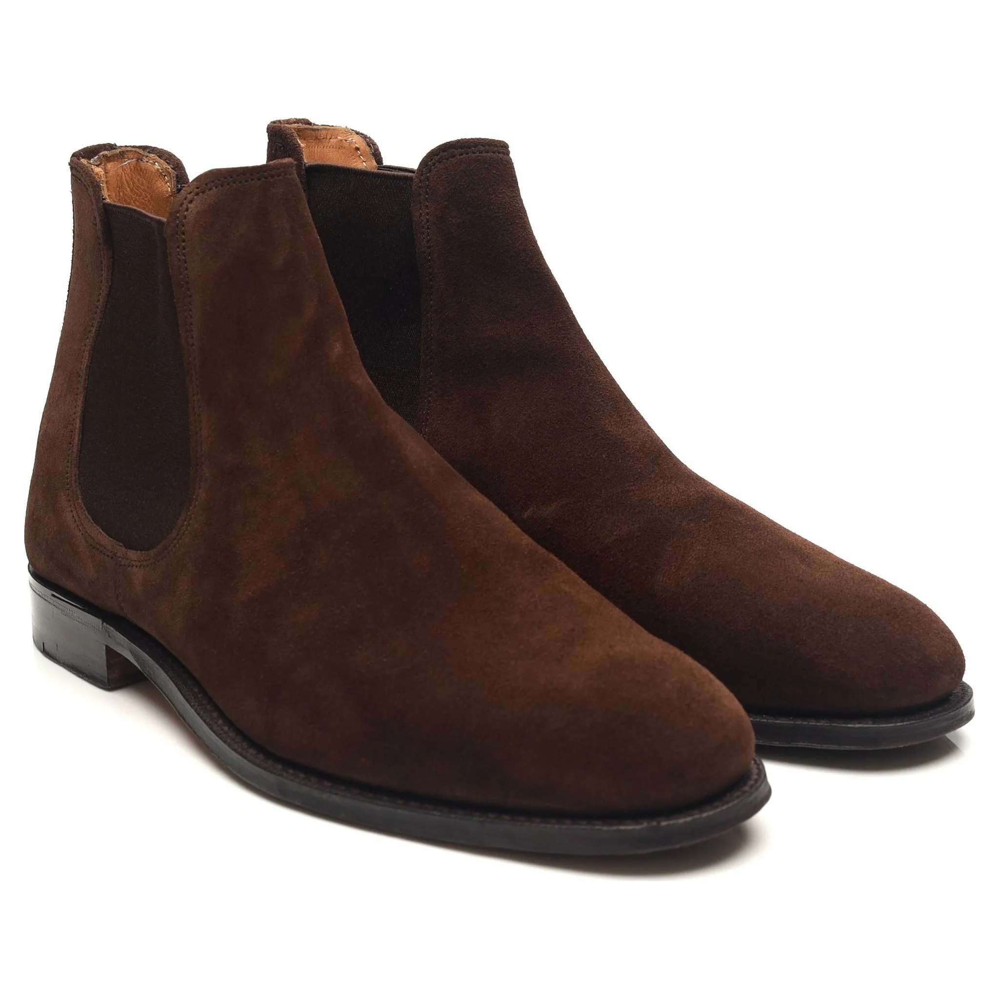 'Burghley' Dark Brown Suede Chelsea Boots UK 7.5 F