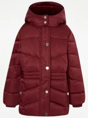 Burgundy Hooded Padded Coat | Kids | George at ASDA