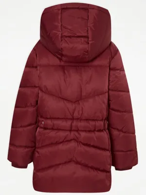 Burgundy Hooded Padded Coat | Kids | George at ASDA