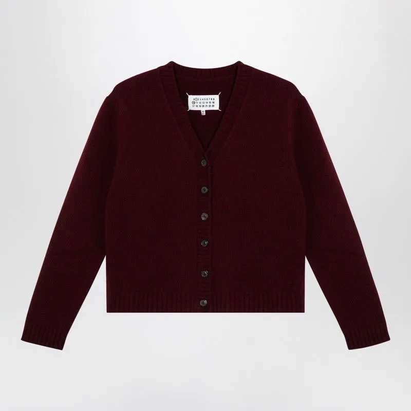 BURGUNDY WOOL CARDIGAN