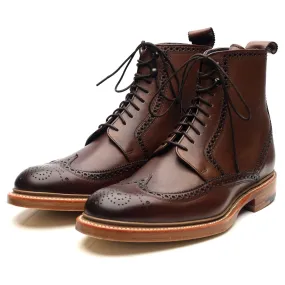 'Butcher II' Dark Brown Leather Brogue Boots UK 6 F