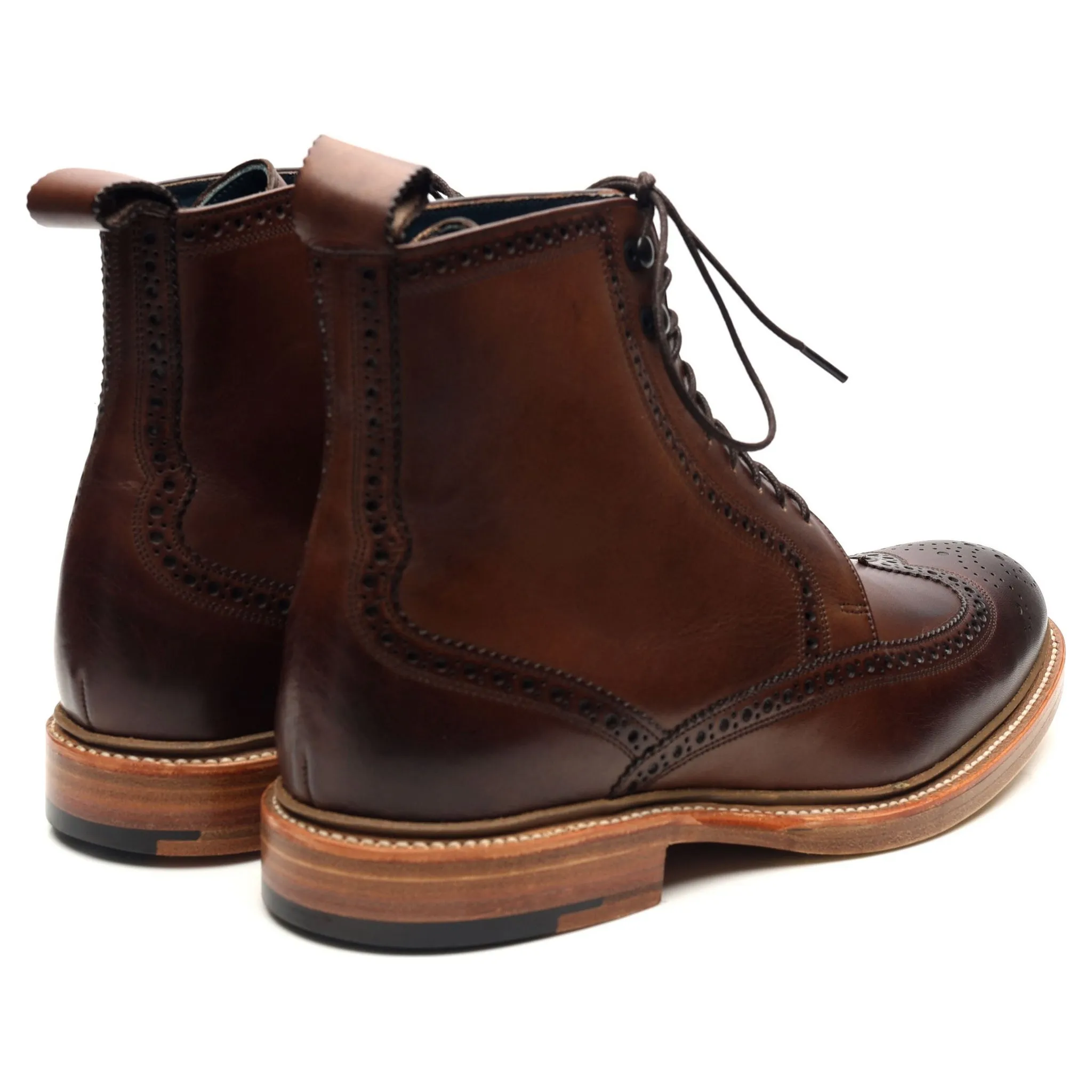 'Butcher II' Dark Brown Leather Brogue Boots UK 6 F