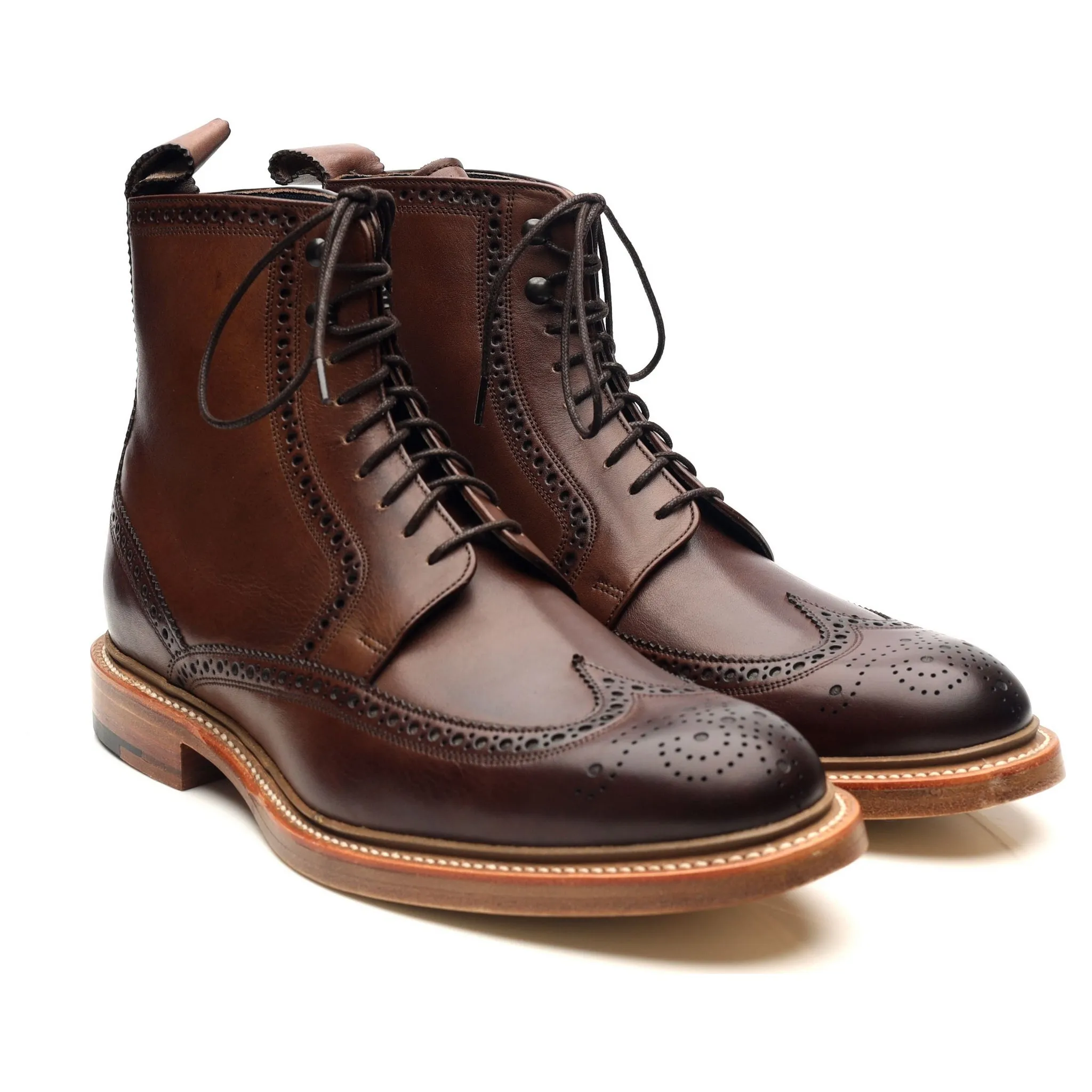 'Butcher II' Dark Brown Leather Brogue Boots UK 6 F