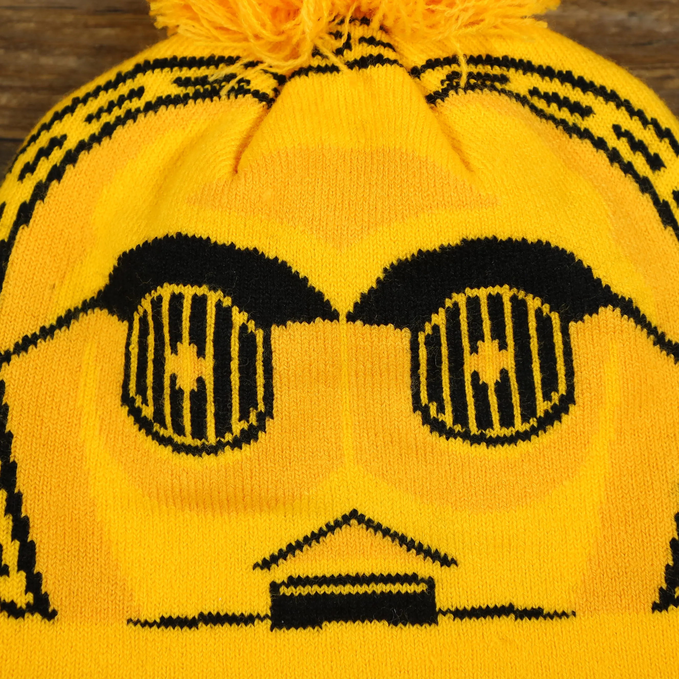 C3PO Rebel Alliance Logo Pom Pom Winter Beanie - Yellow