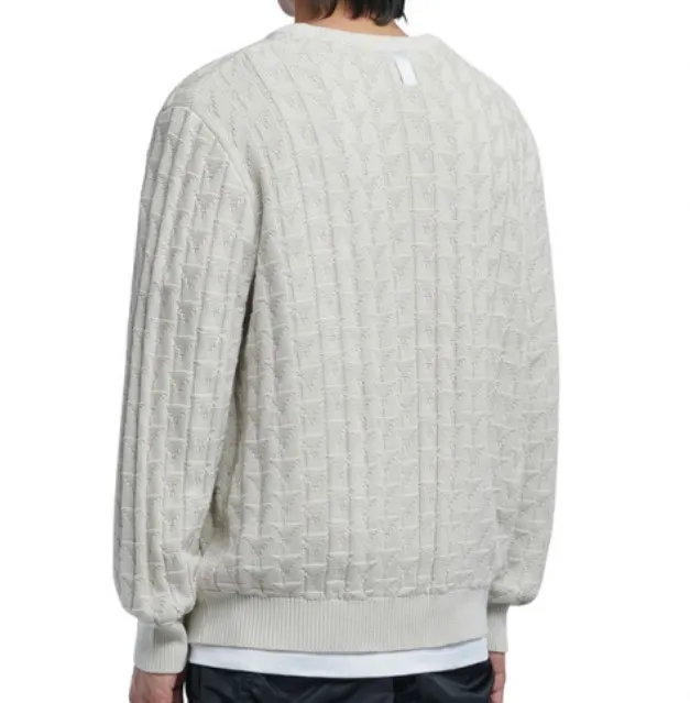 Cable Knit Unisex Street Style Long Sleeves Plain Cotton