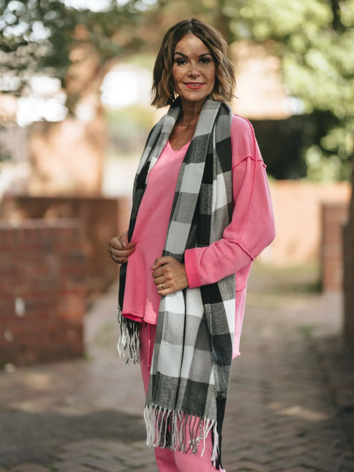 Charcoal Checkered Scarf