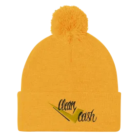 Check Clean Cash Pom-Pom Beanie