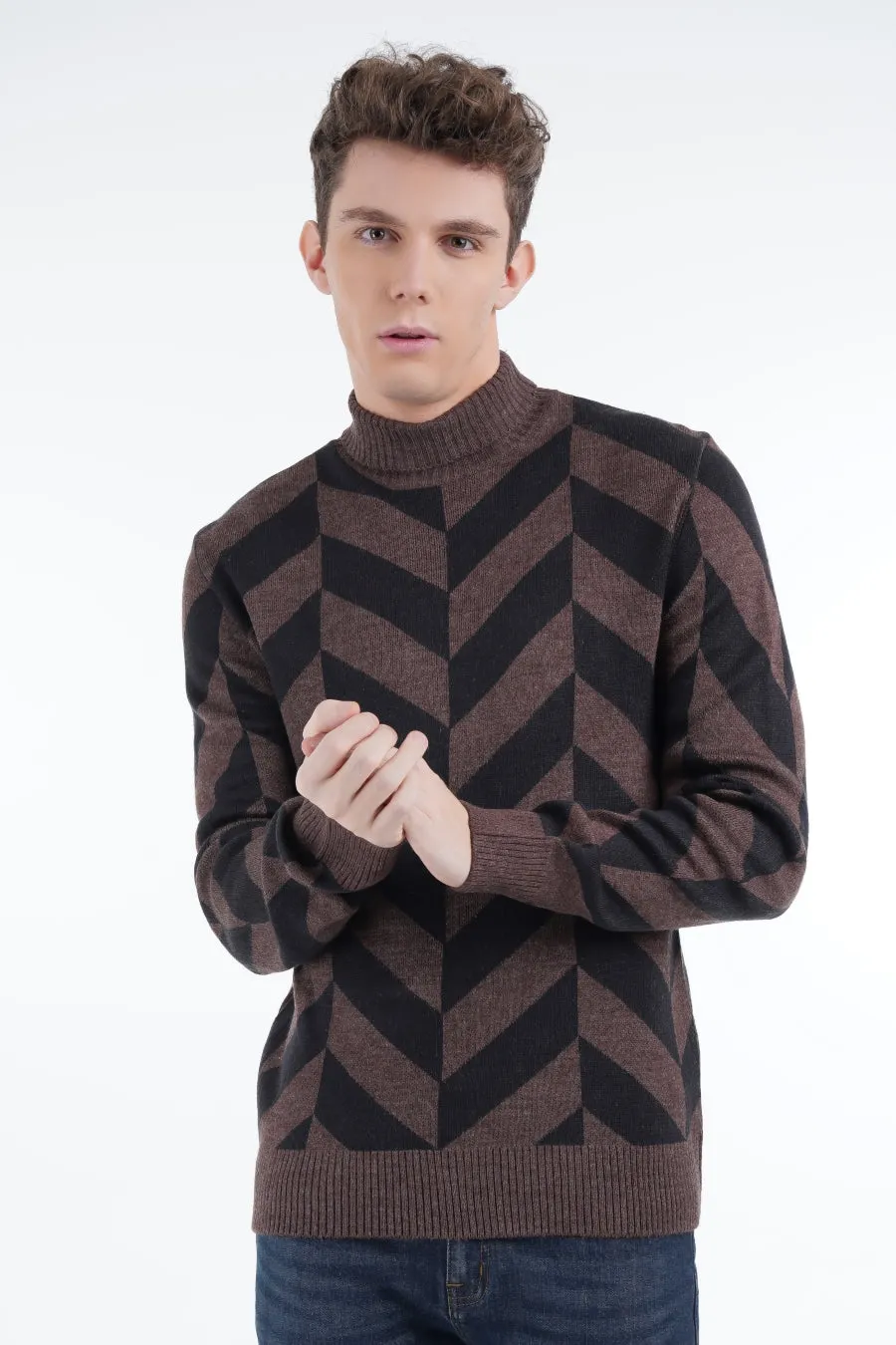 Chevron Brown Sweater