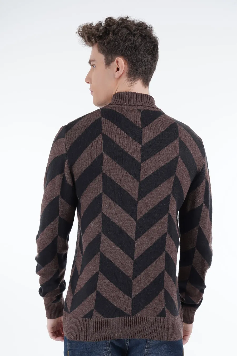 Chevron Brown Sweater