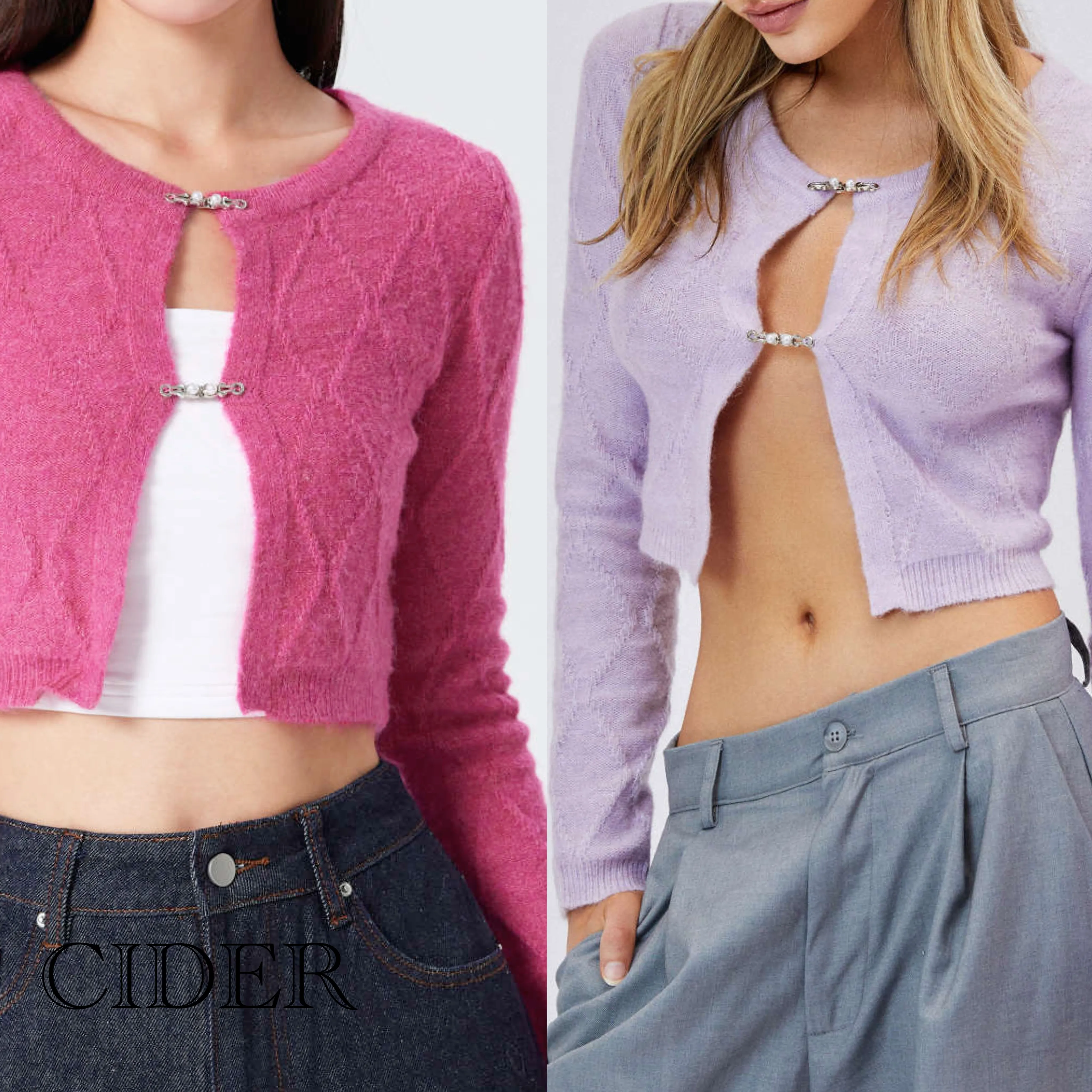 Cider - Cable Knit Long Sleeves Cardigans | Casual Style | Plain