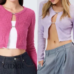 Cider - Cable Knit Long Sleeves Cardigans | Casual Style | Plain