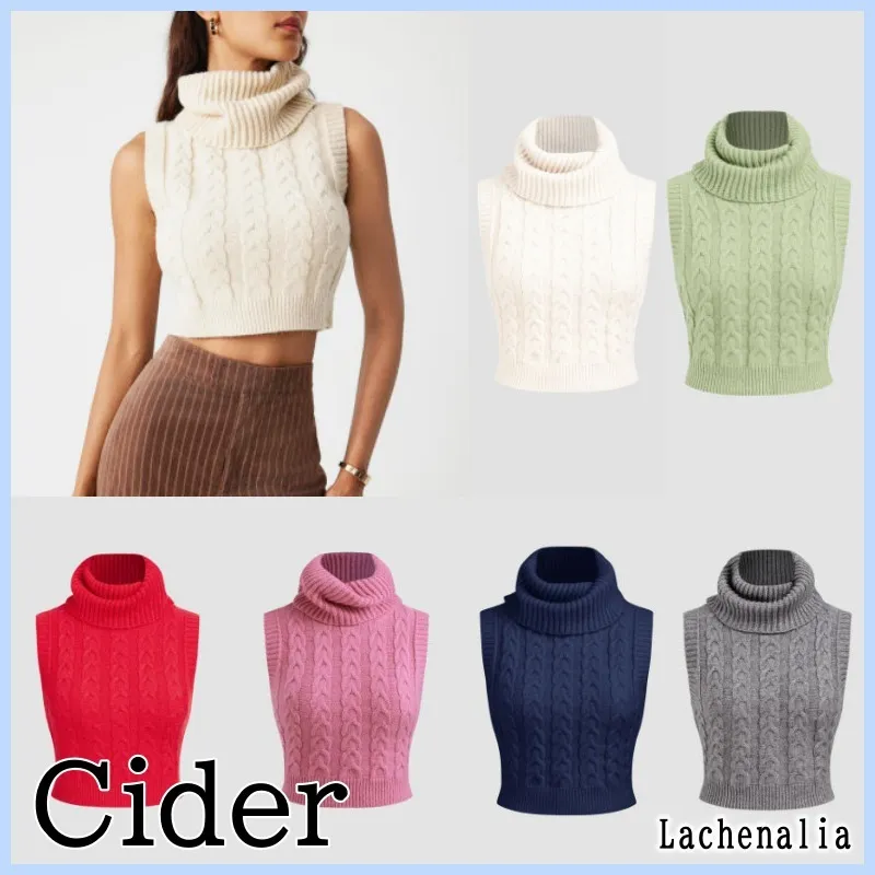 Cider Knit Sleeveless Tanks & Camisoles - Casual Style, Plain