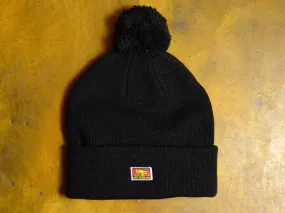 Clippy Pom Pom Beanie - Black