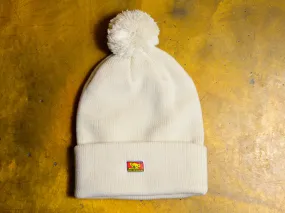 Clippy Pom Pom Beanie - Ecru