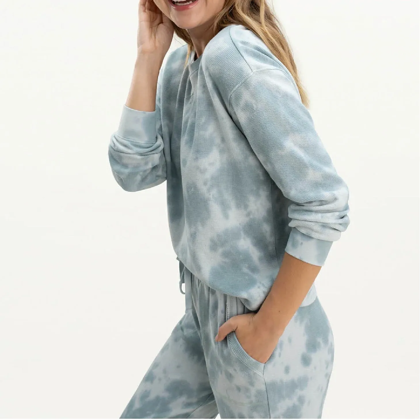 Cloud Thermal Tie Dye Sweatshirt - Mint