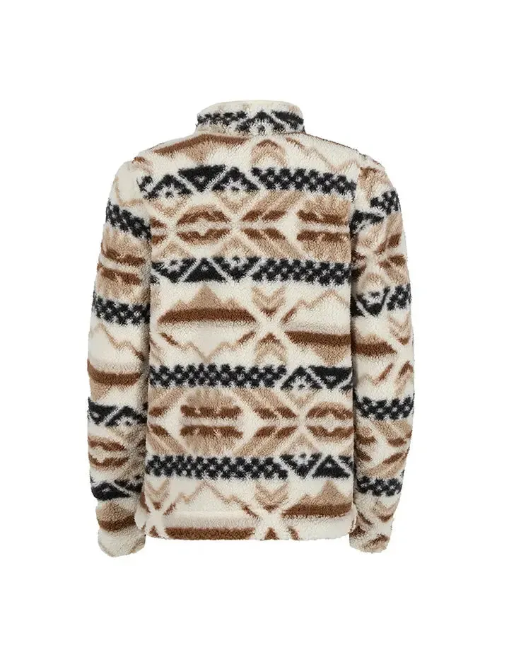 Columbia West Bend Sherpa Pullover - Chalk Checkered Peaks