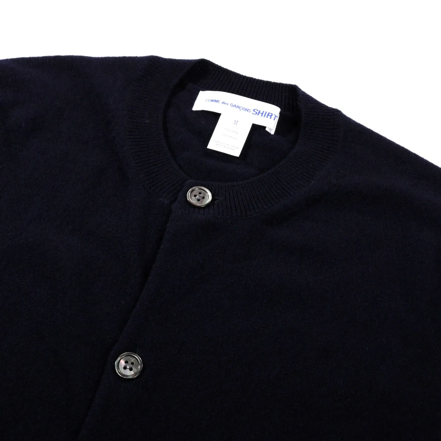 COMME DES GARCONS SHIRT N002 Navy Crew Neck Cardigan