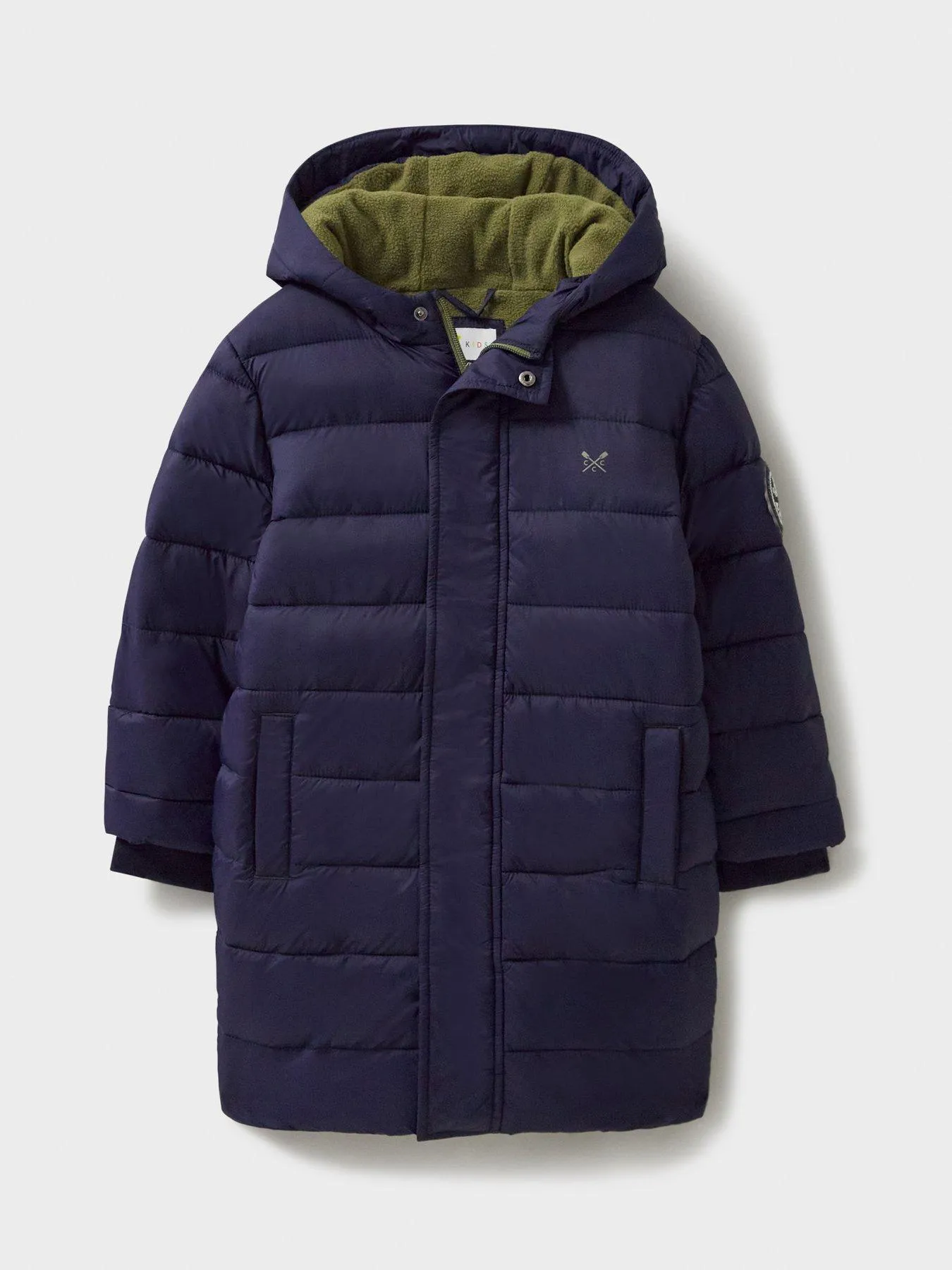 Crew Clothing Boys Midweight Longline Padded Coat - Navy