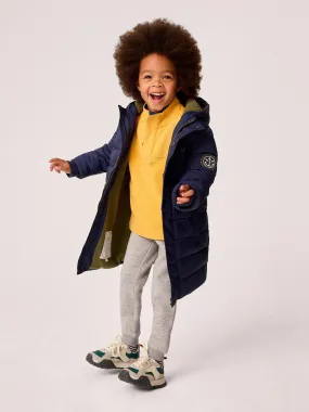 Crew Clothing Boys Midweight Longline Padded Coat - Navy