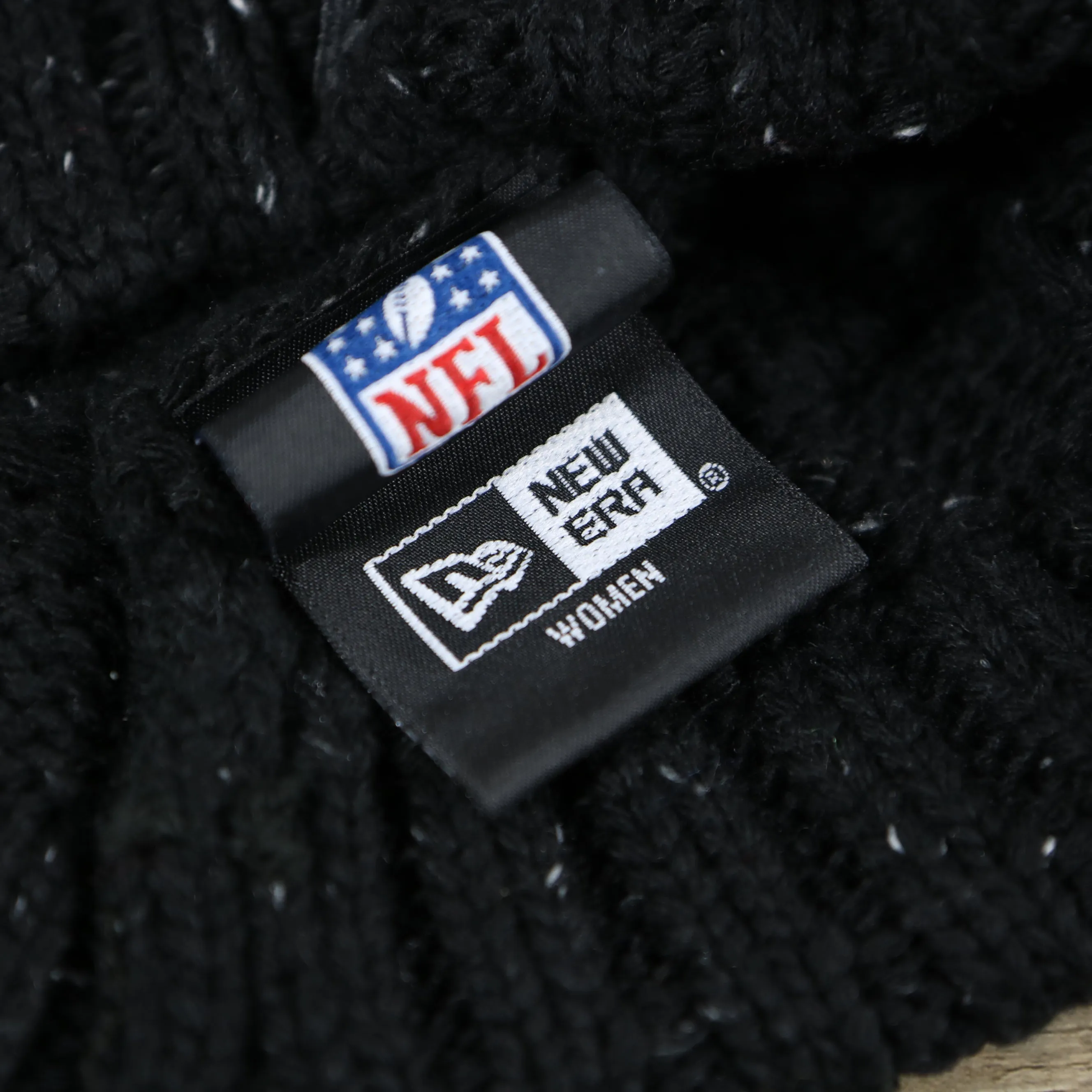 Dallas Cowboys Winter Knit Beanie | Black Confetti Print Fuzzy Pom Pom