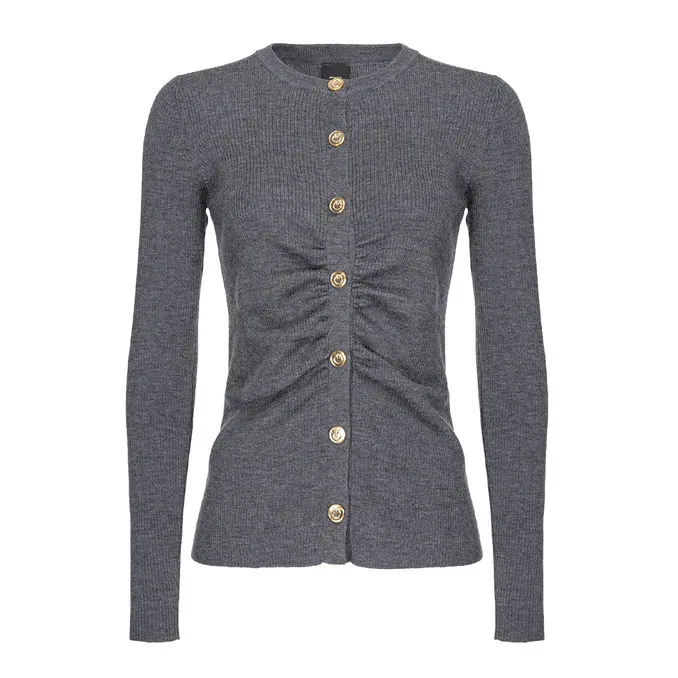 Dark Grey Woman Cardigan - EVELIGNESE