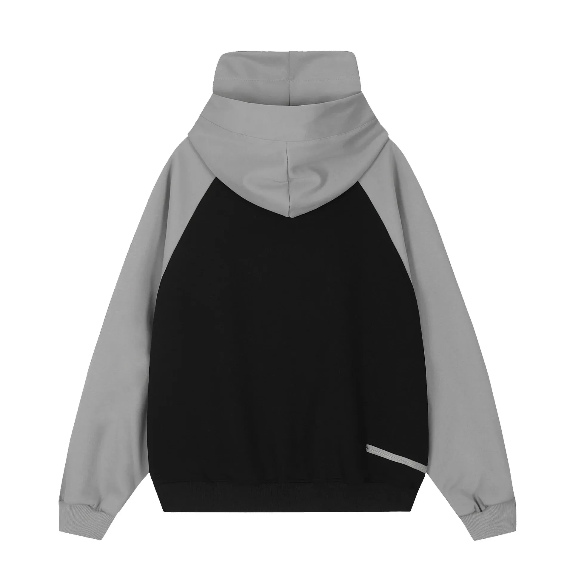 Double Neckline Multi Zipper Style Hoodie