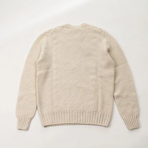 Drumohr | Crew Neck Cable Knit Pullovers Wool Long Sleeves Plain - Buy Now on [Website Name]