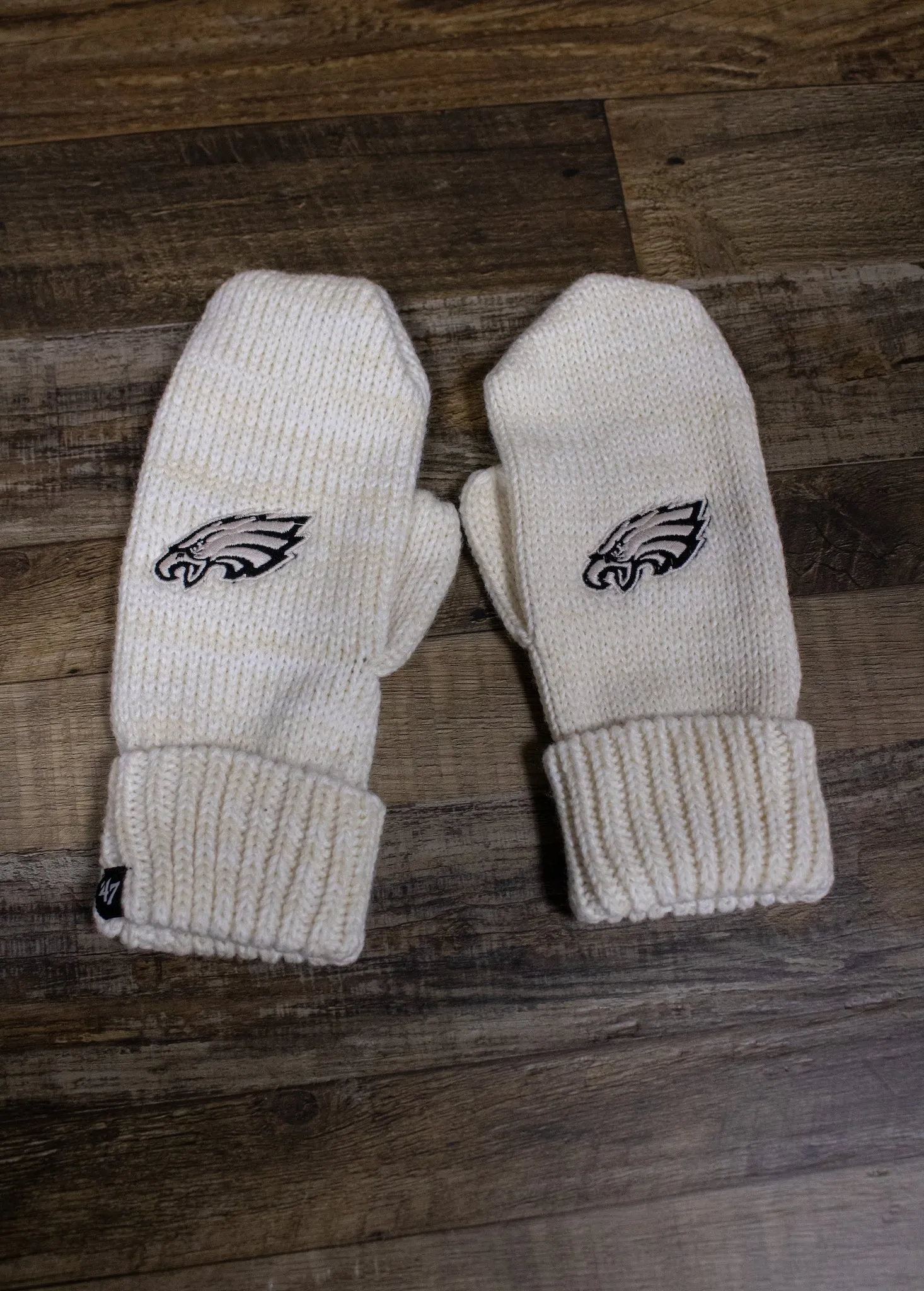 Eagles Mittens | Philadelphia Eagles Meeko Cream Women's Mittens | One Size Fits Most (OSFM)