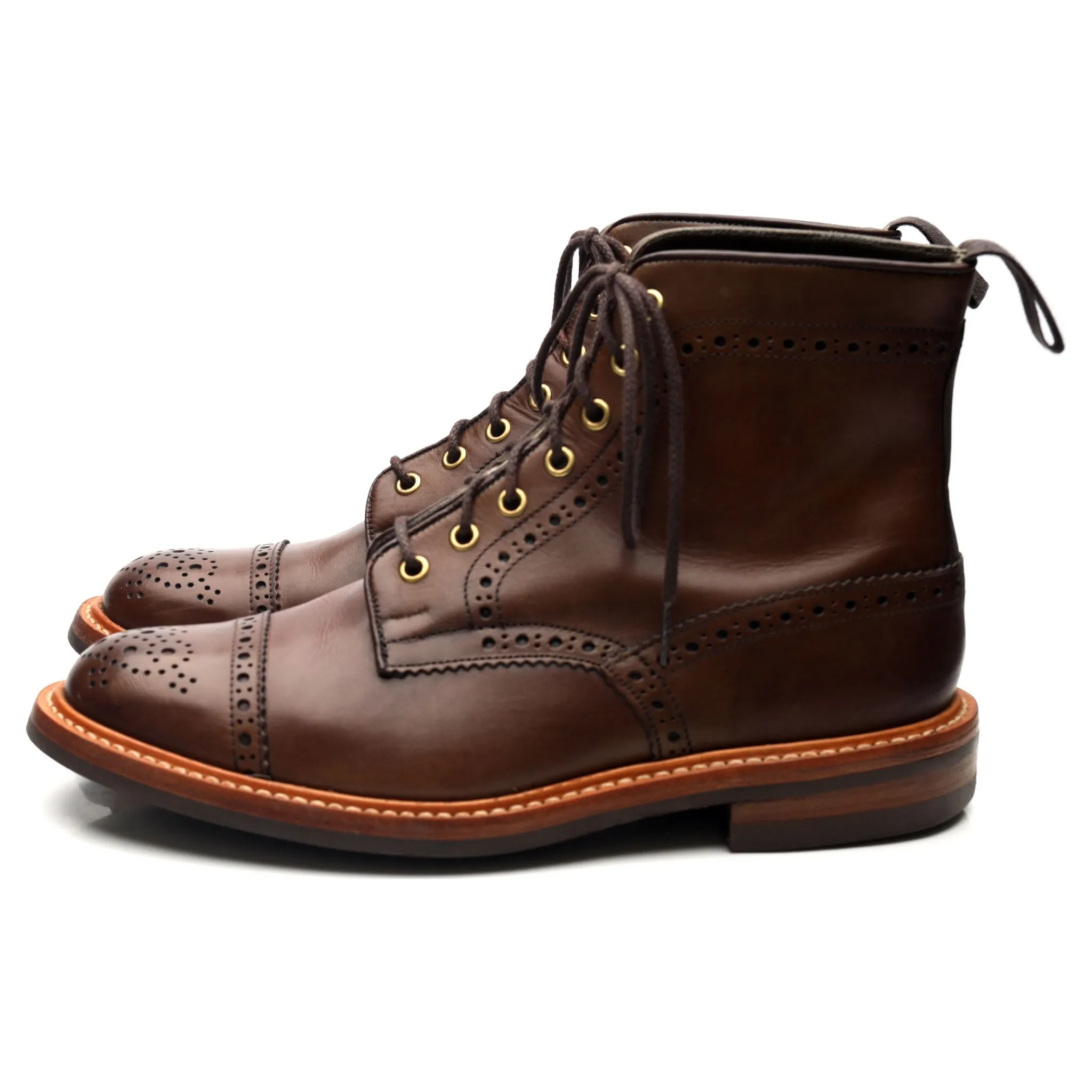 'Eaton' Brown Leather Boots UK 9