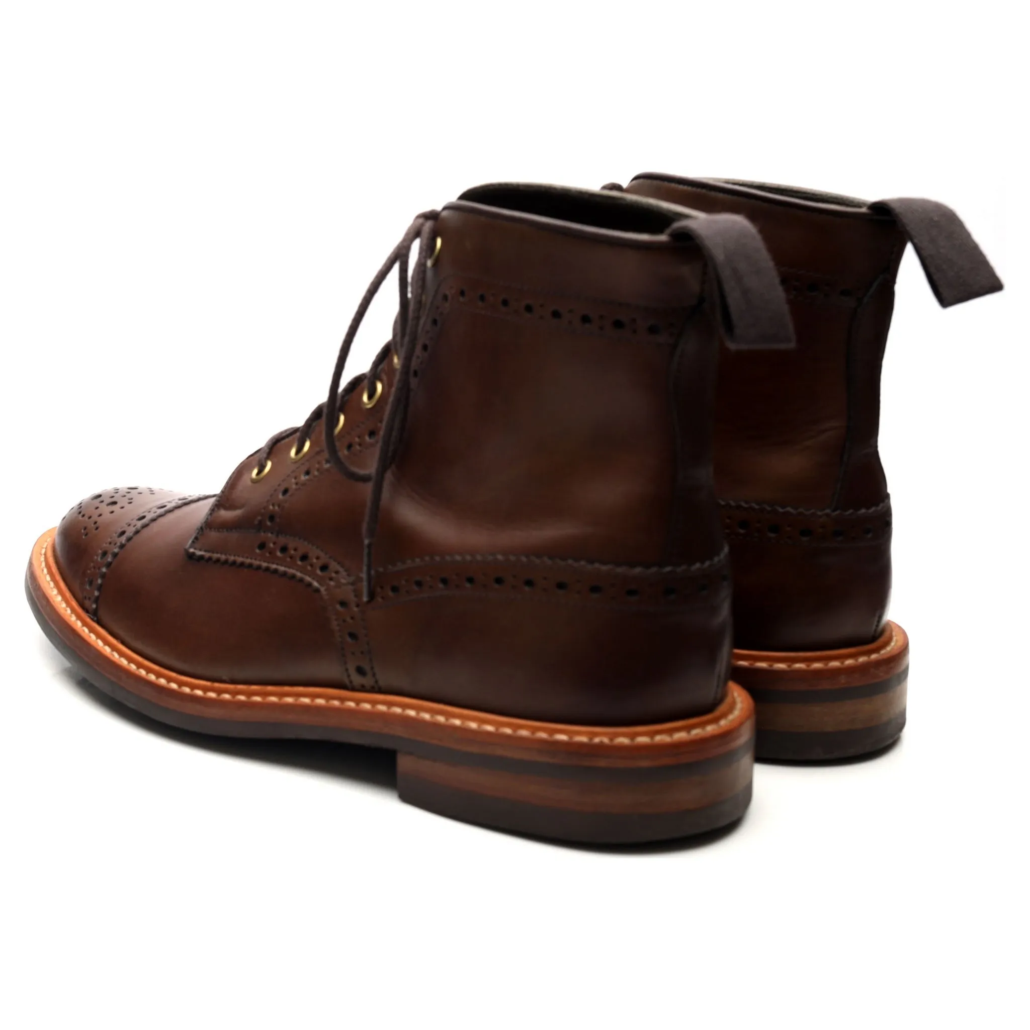 'Eaton' Brown Leather Boots UK 9