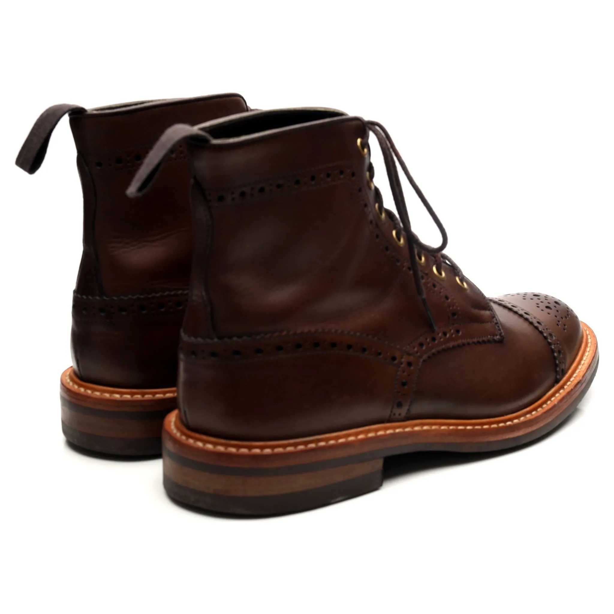 'Eaton' Brown Leather Boots UK 9