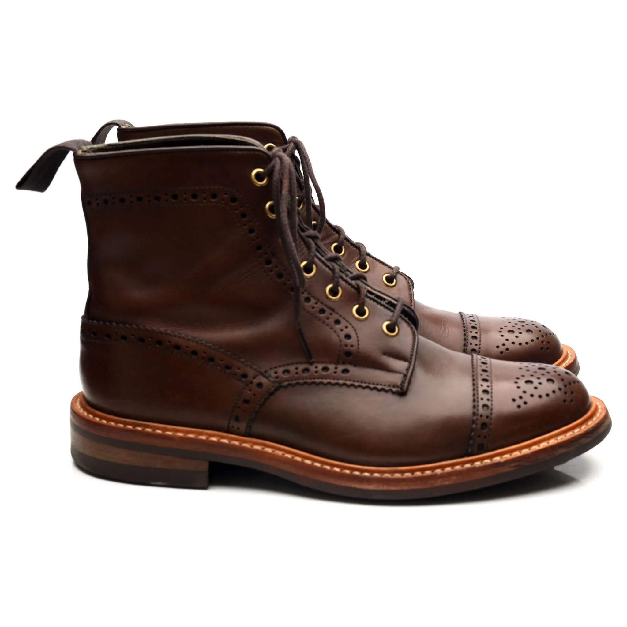 'Eaton' Brown Leather Boots UK 9