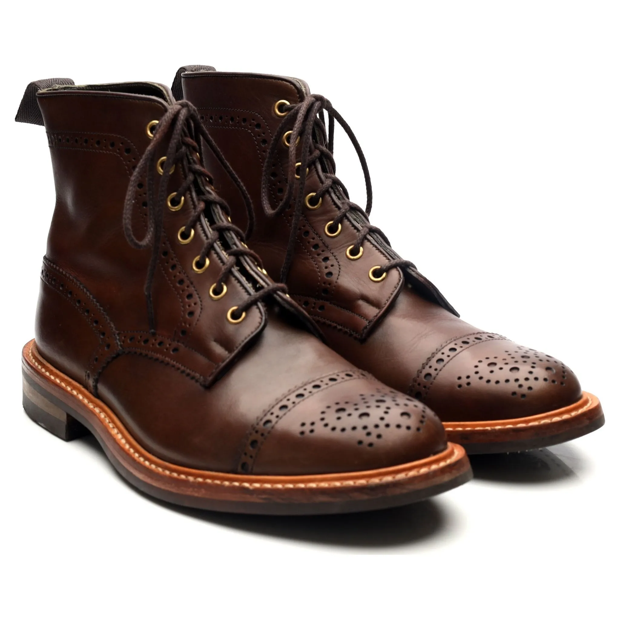 'Eaton' Brown Leather Boots UK 9