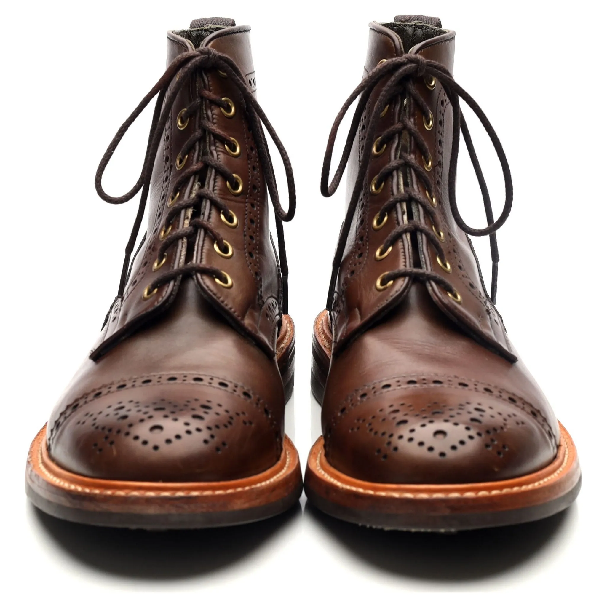 'Eaton' Brown Leather Boots UK 9