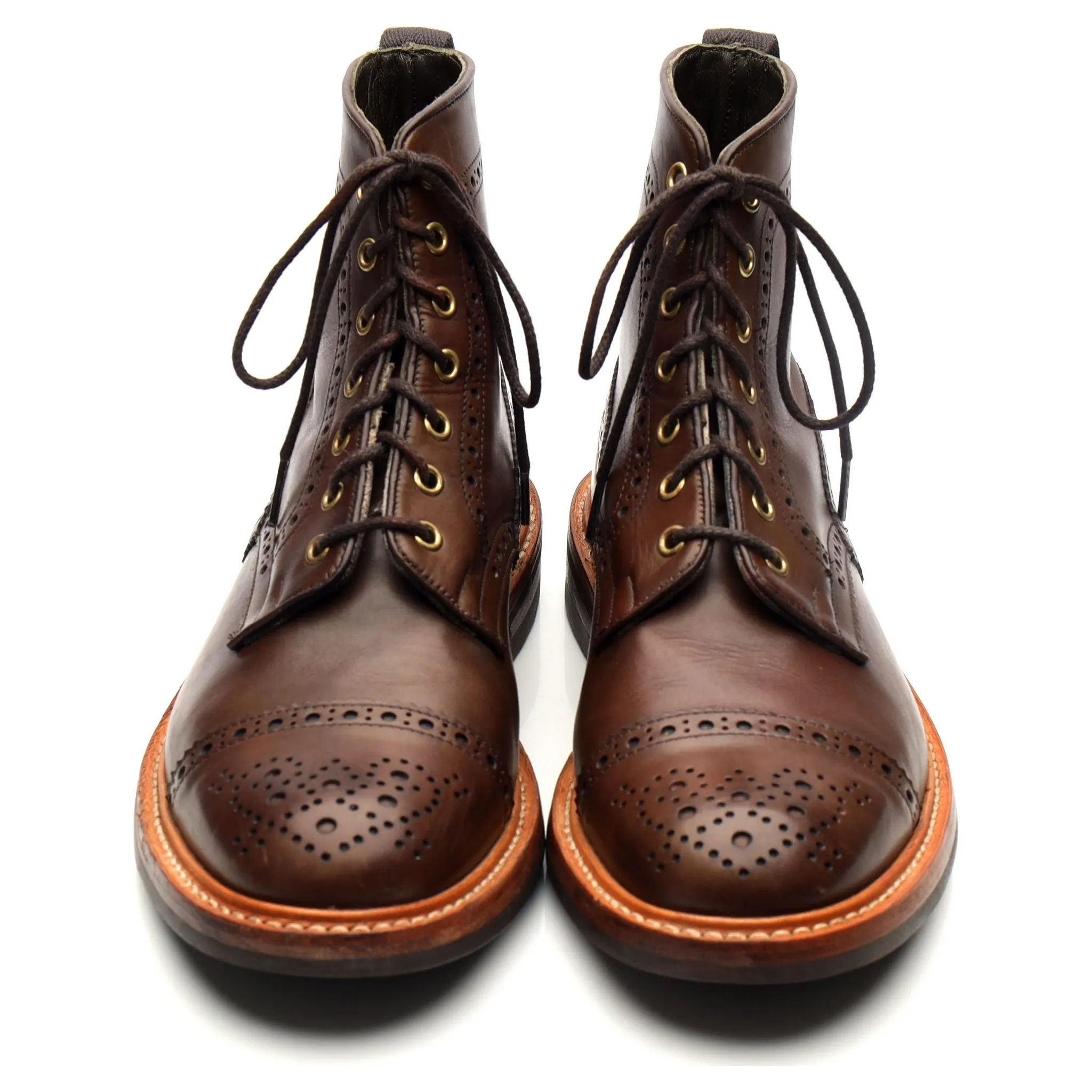 'Eaton' Brown Leather Boots UK 9