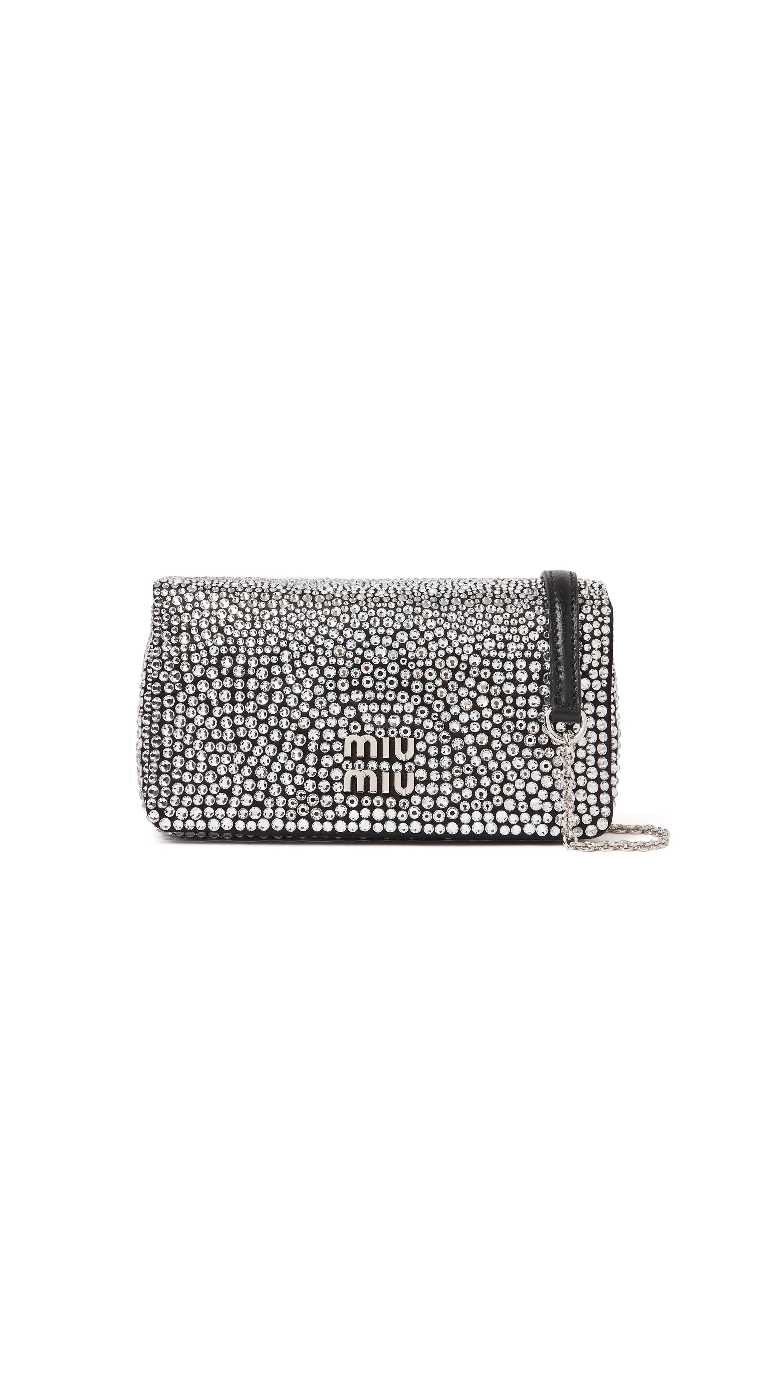 Embellished Chain-linked Mini Shoulder Bag - Grey