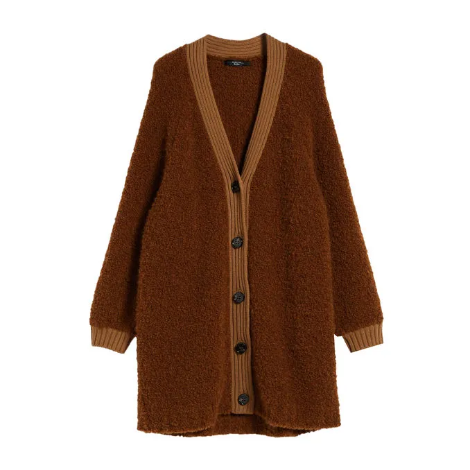 Enfasi Woman Caramel Cardigan Boucle