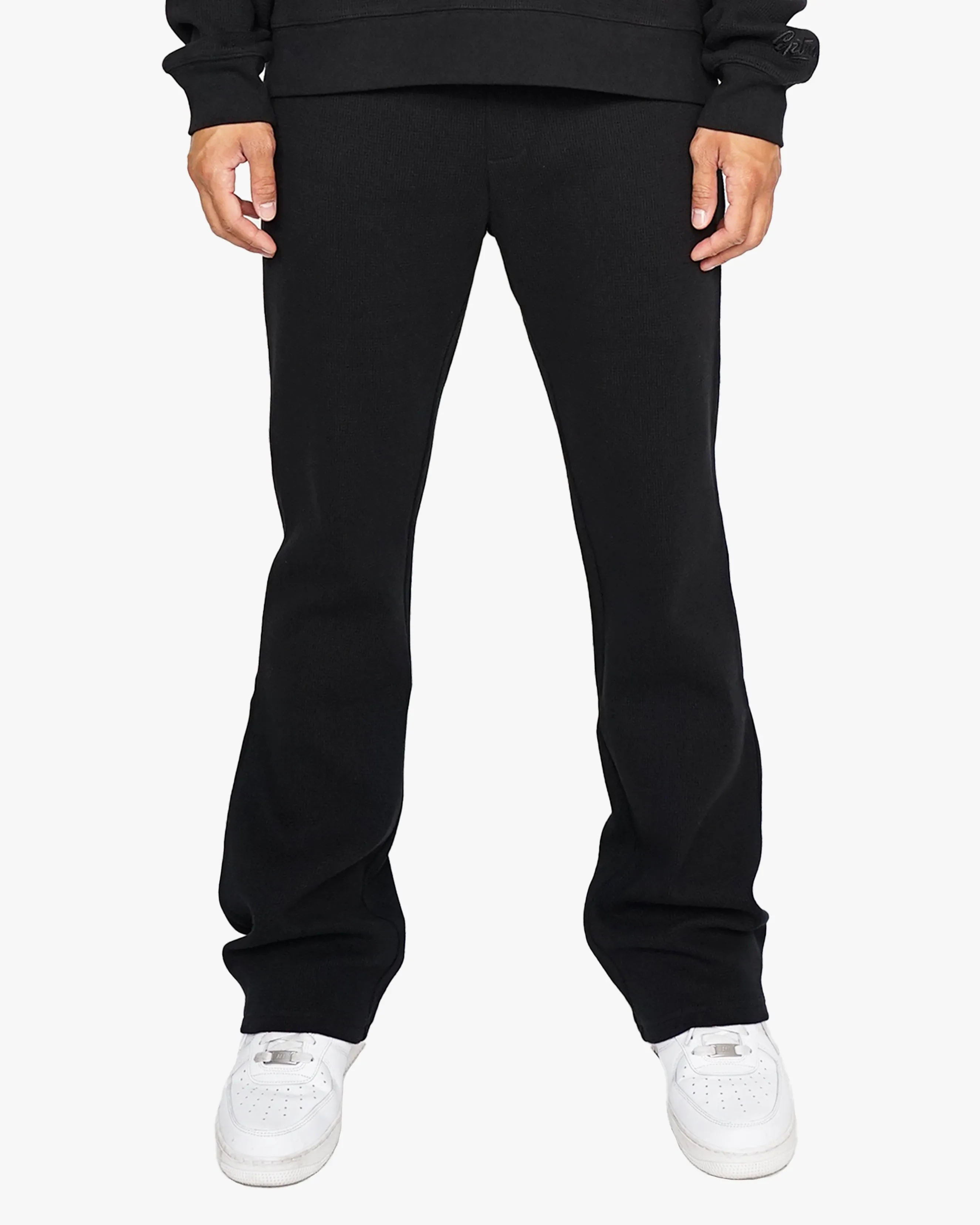 EPTM black thermal flare pants big and tall