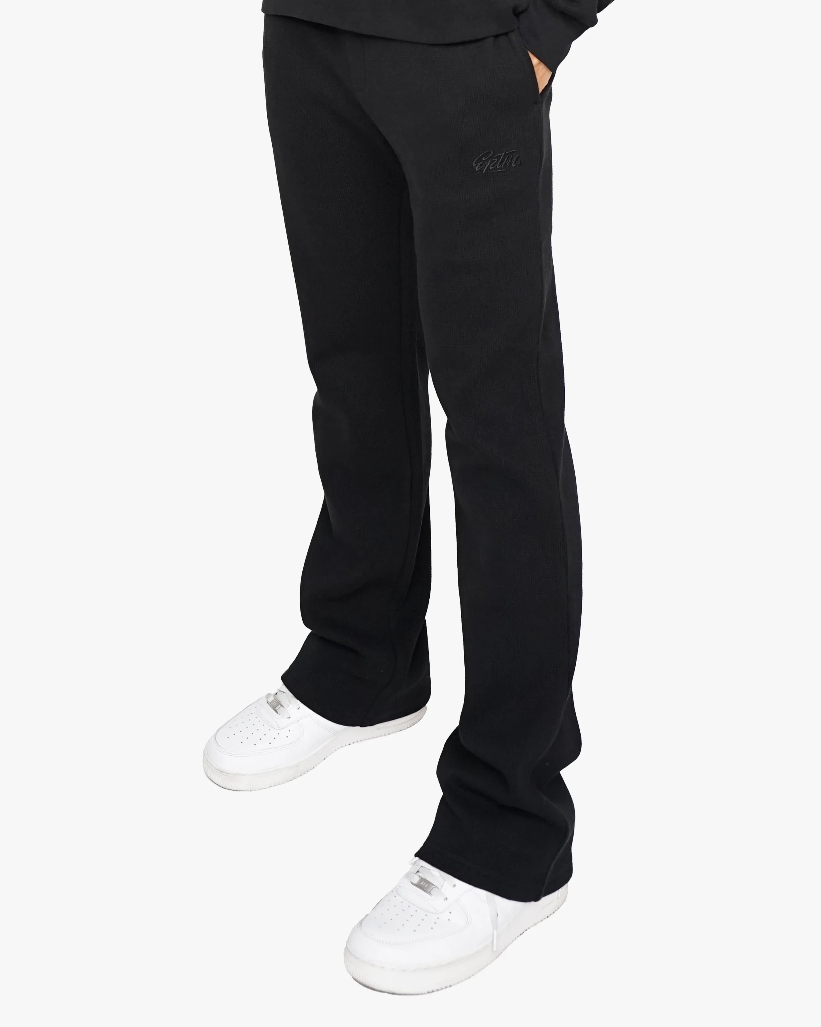 EPTM black thermal flare pants big and tall