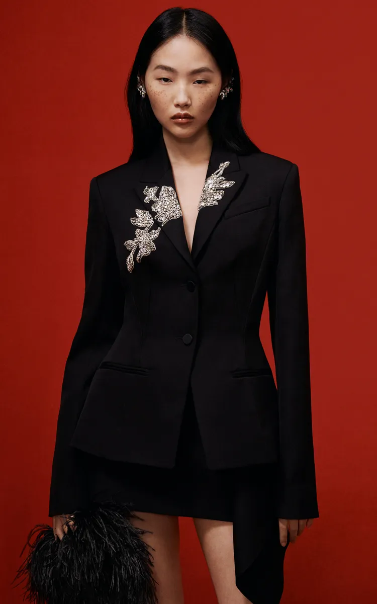 Erdem Embellished Wool Blazer