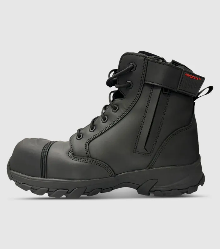 ergonx safety boots for men, lace up, 2e wide, helium