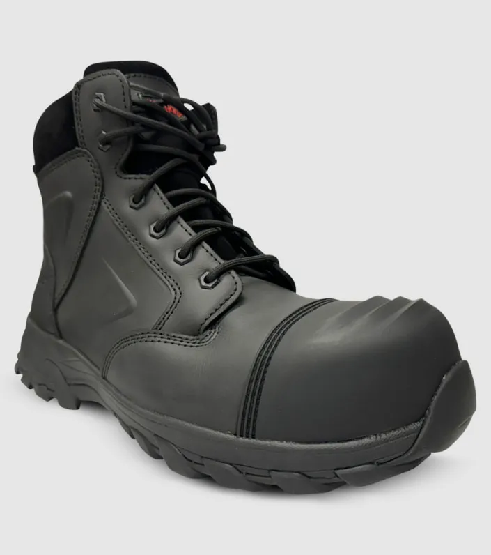 ergonx safety boots for men, lace up, 2e wide, helium