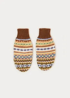 Fair Isle Mittens Oatmeal S-L