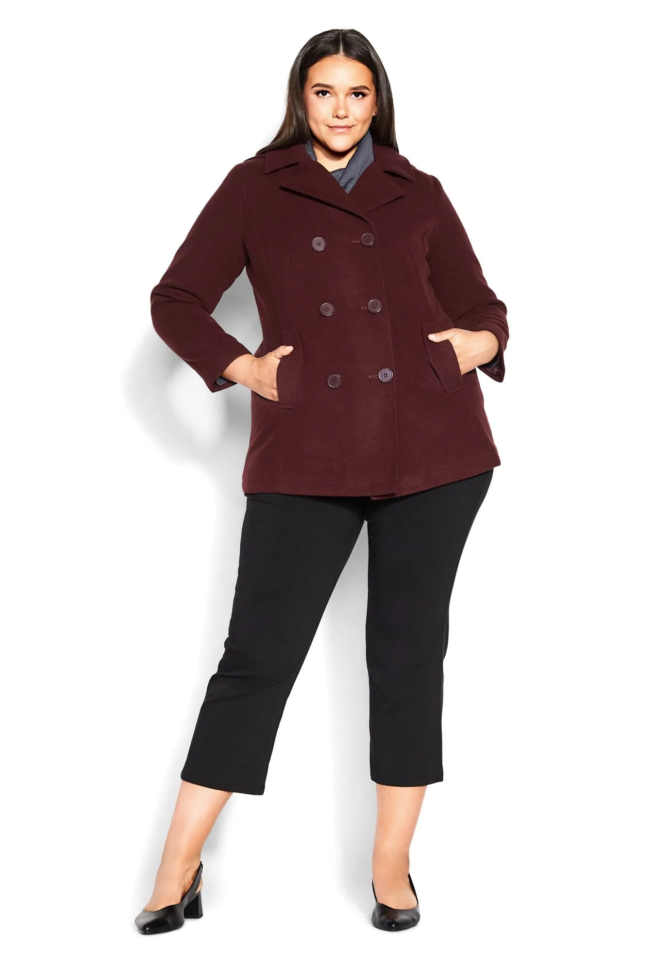 Faux Wool Peacoat