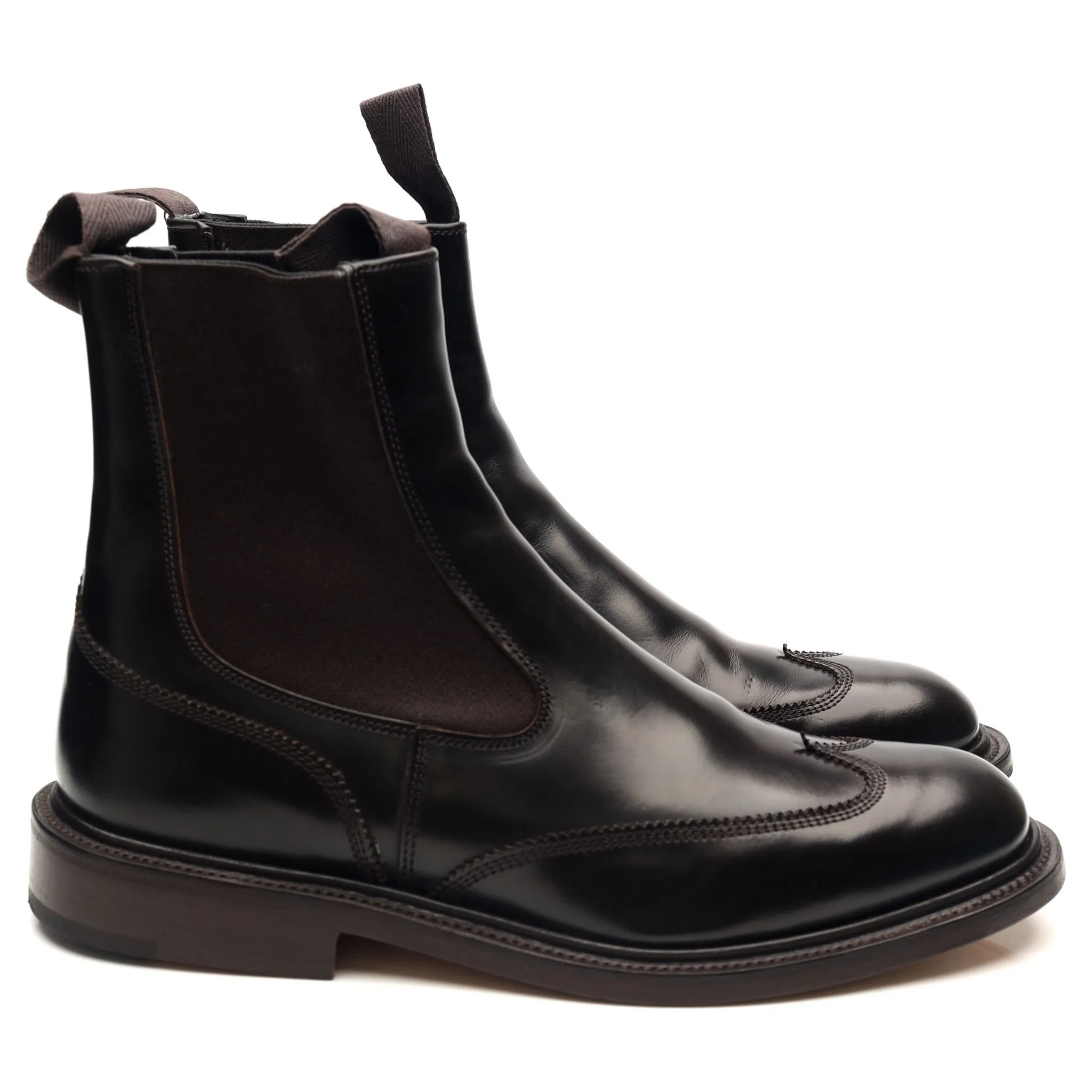 'Finlay' Dark Brown Leather Chelsea Boots UK 6.5